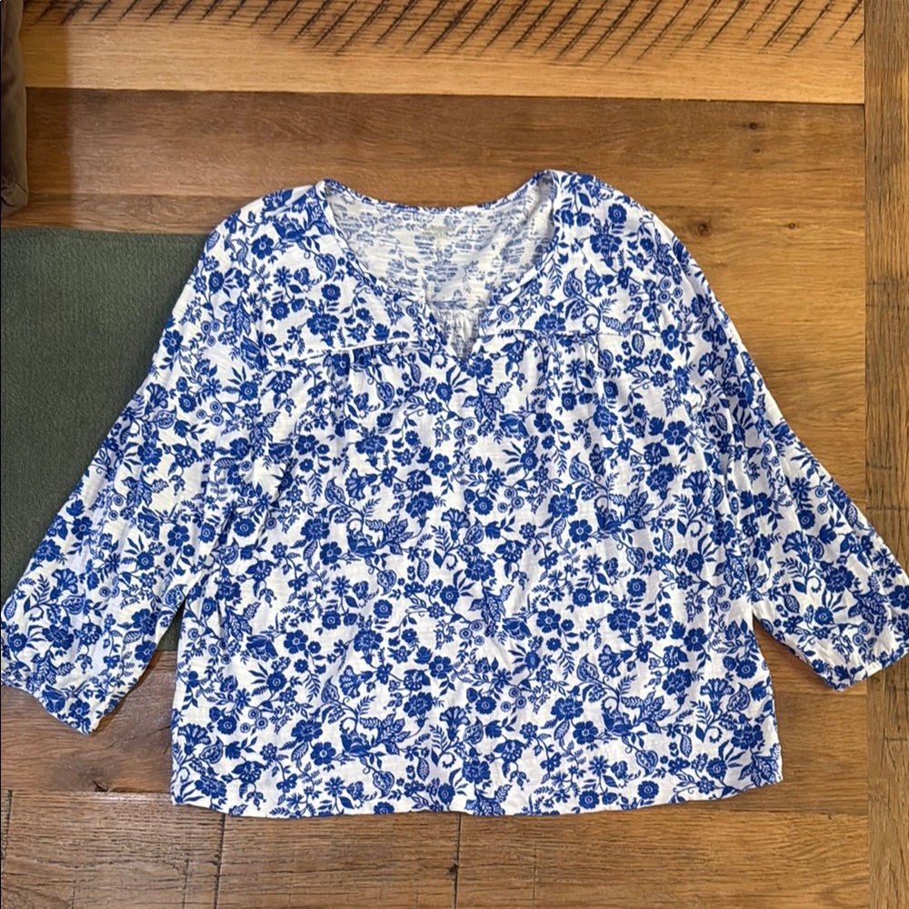 NWOT Lands End Slub Jersey Knit Top -Size M